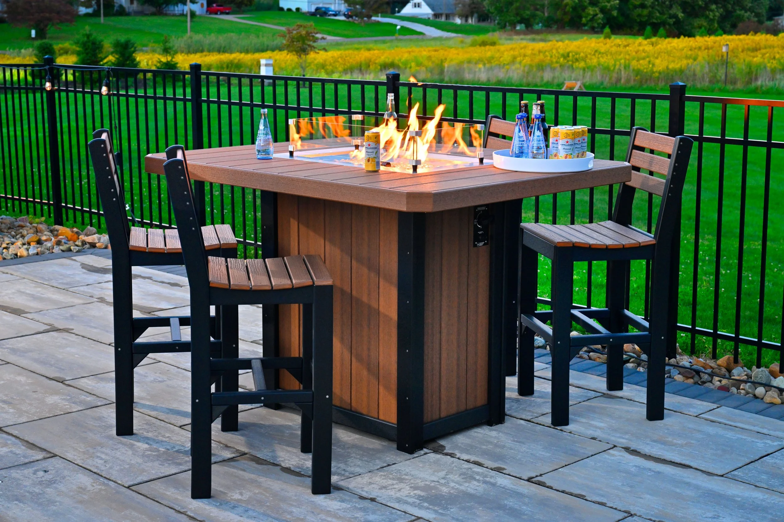 Lumin Fire Table 62'' Rectangular Set (Antique Mahogany & Black) 2.jpg