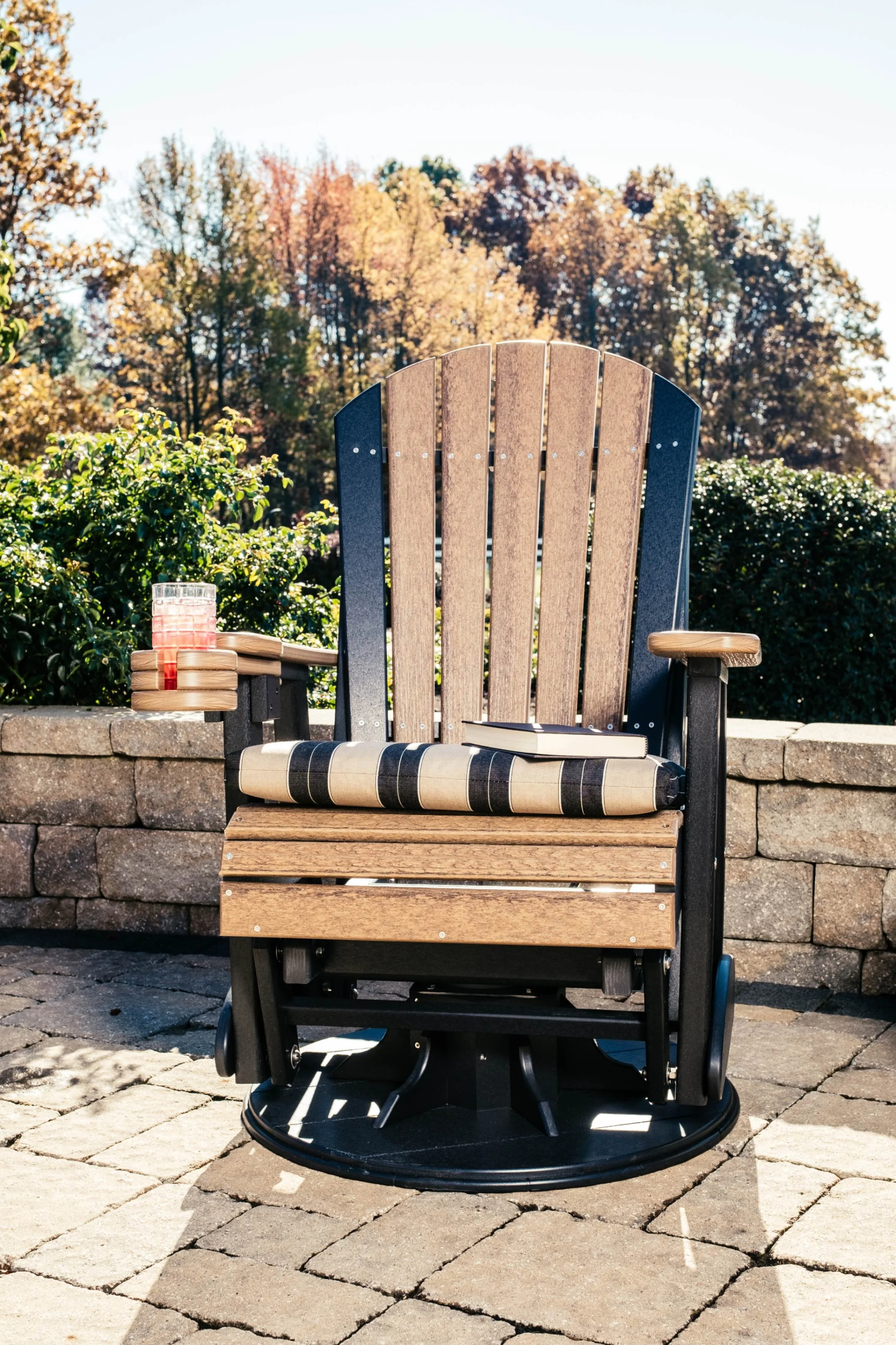 2' Swivel Adirondack Poly Glider (Antique Mahogany & Black) 1.jpg