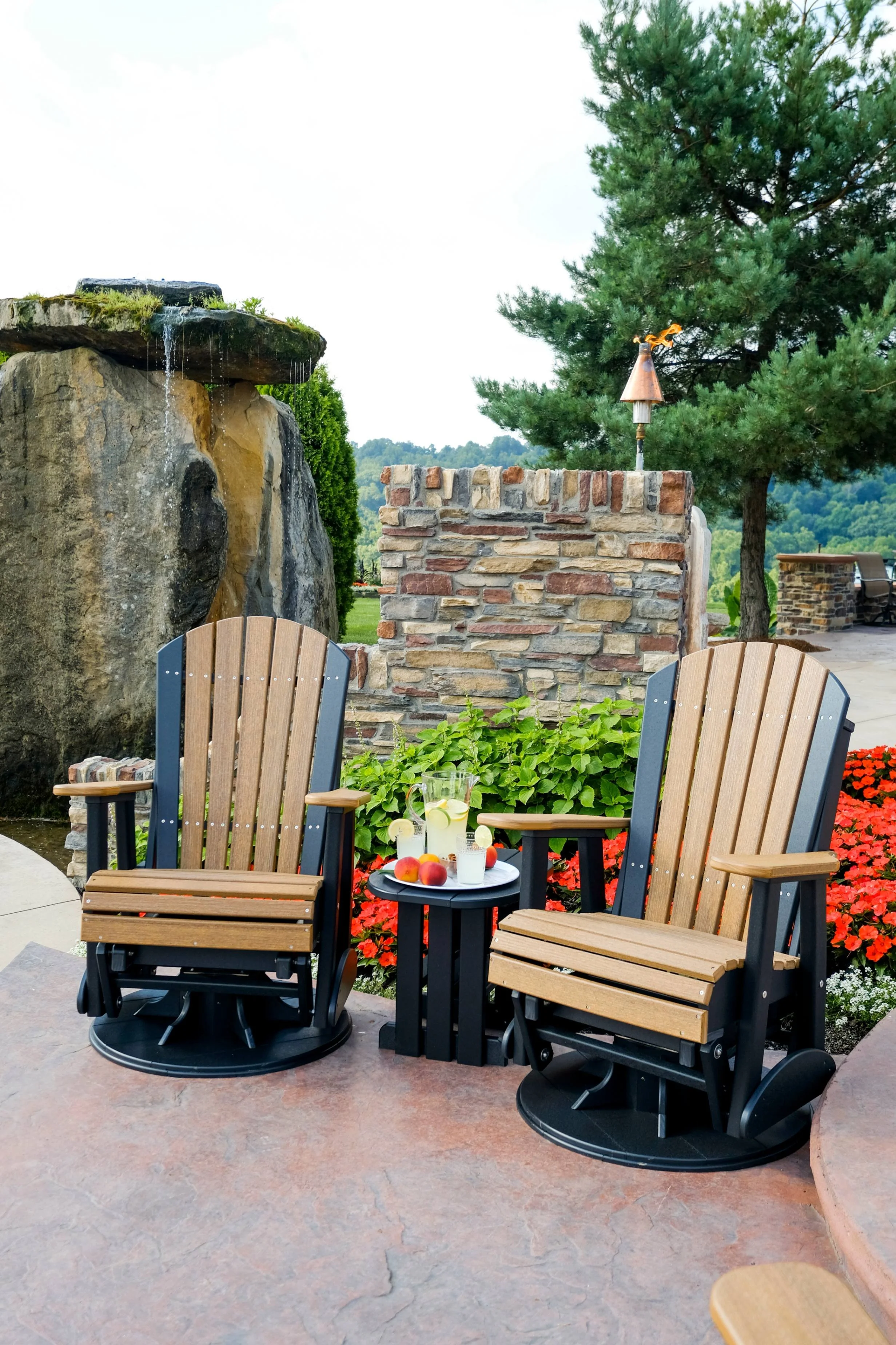 2' Swivel Adirondack Poly Gliders (Antique Mahogany & Black) 1.jpg