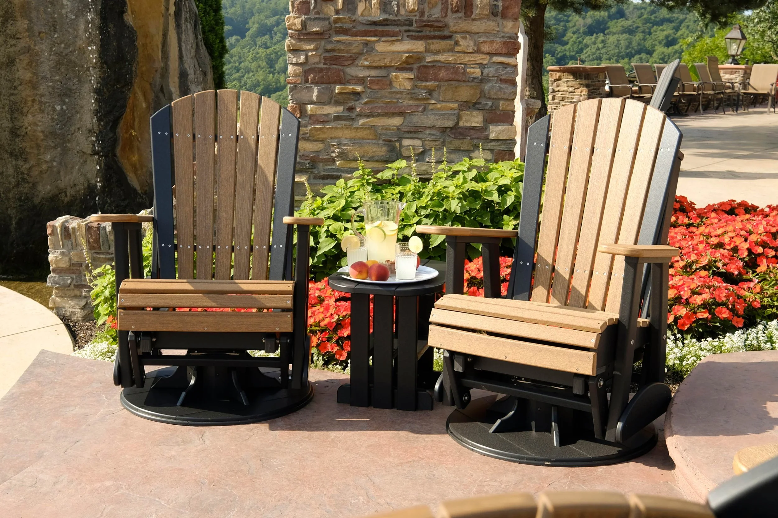 2' Swivel Adirondack Poly Gliders (Antique Mahogany & Black) 2.jpg