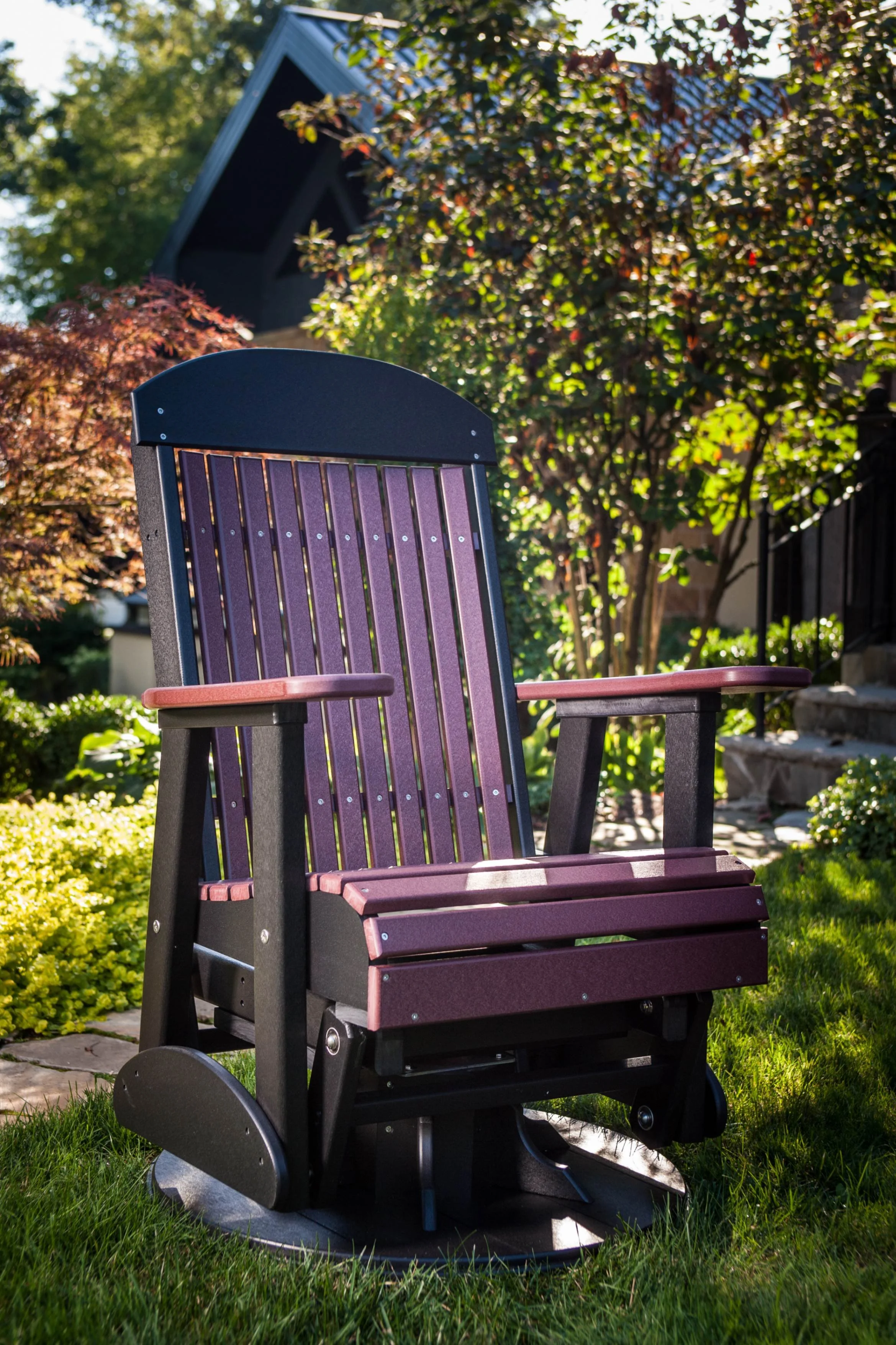 2' Swivel Classic Poly Glider (Cherrywood & Black).jpg
