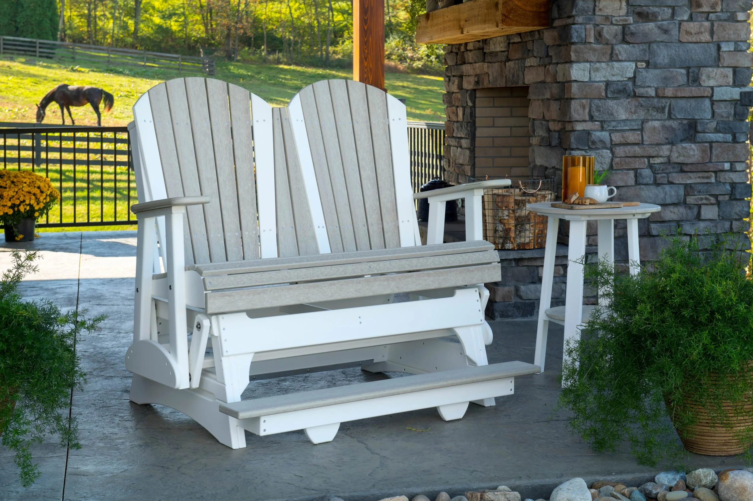 4' Adirondack Poly Balcony Glider (Birch & White).jpg