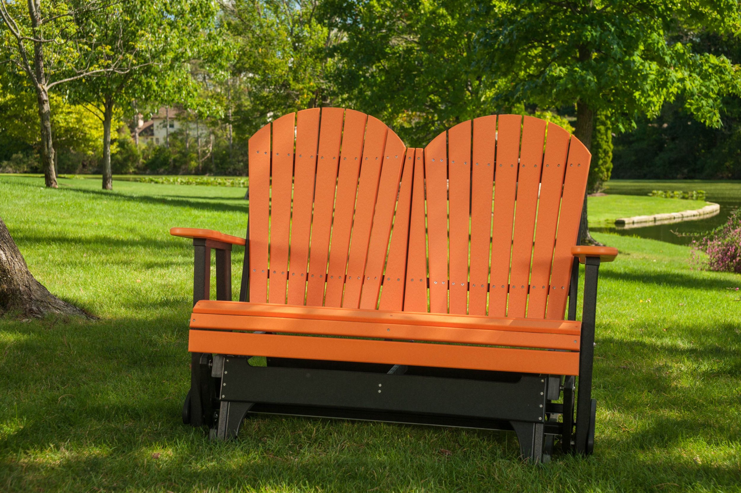 4' Adirondack Poly Glider (Tangerine & Black) 1.jpg