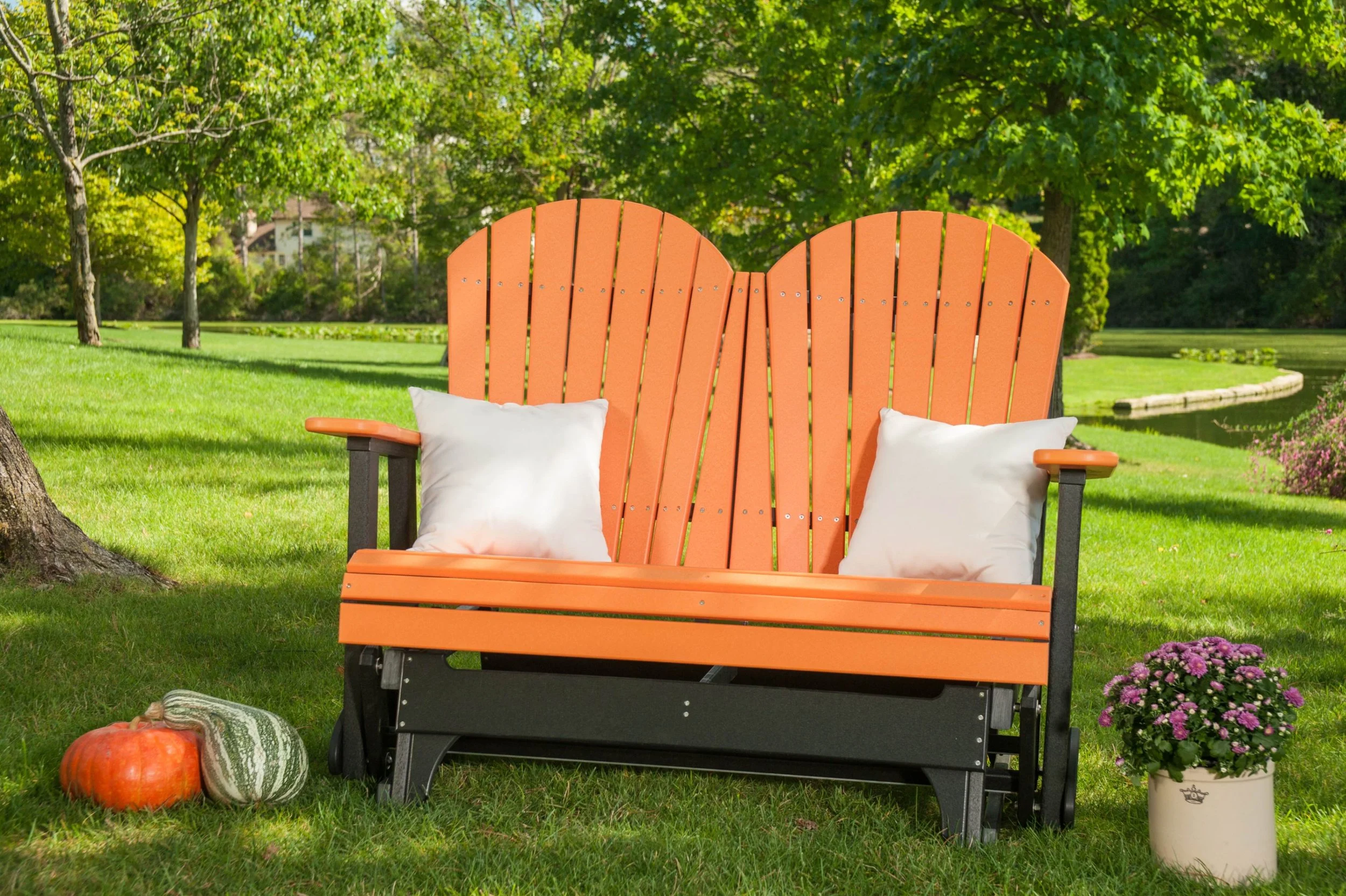 4' Adirondack Poly Glider (Tangerine & Black).jpg