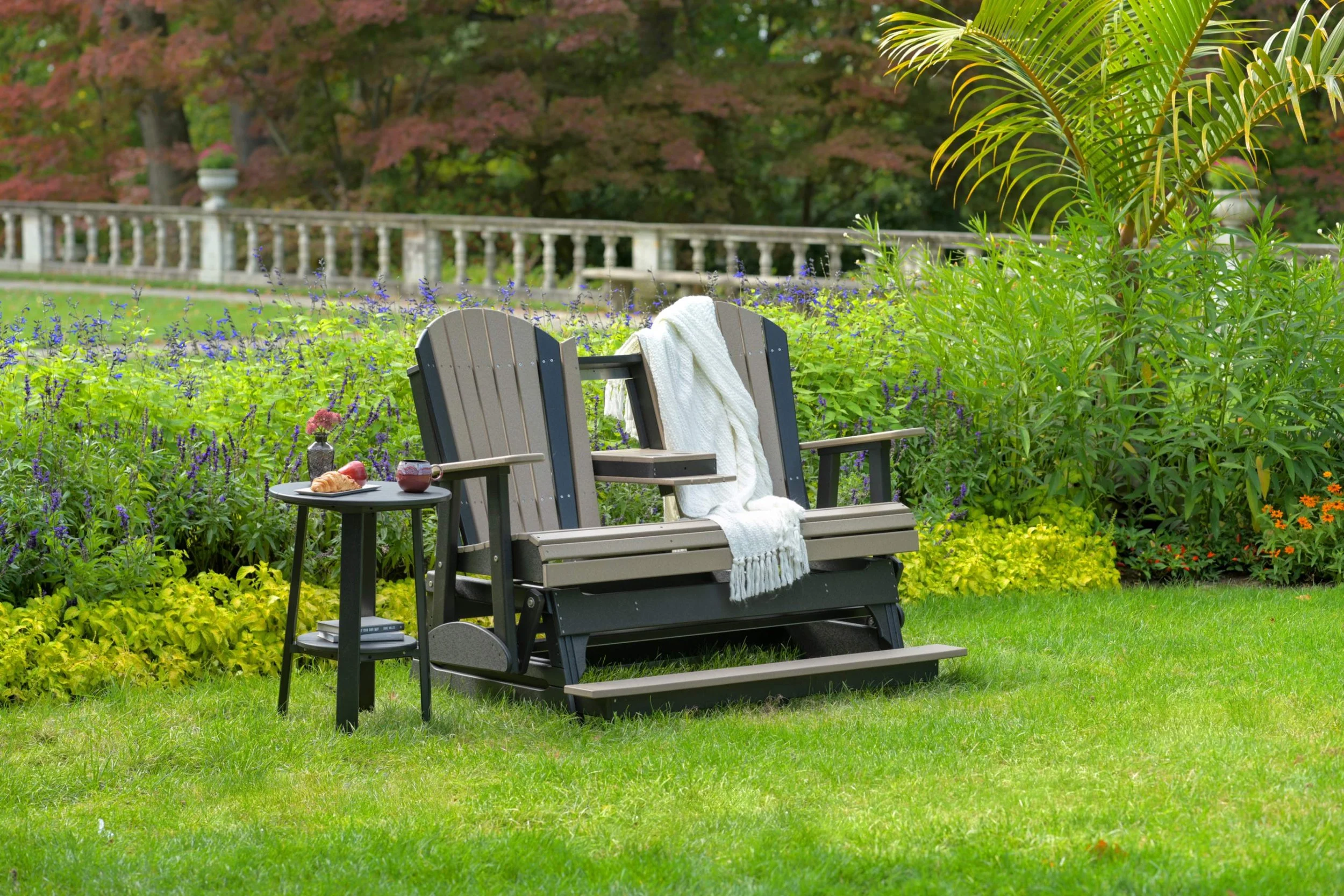5' Adirondack Poly Balcony Glider (Weatherwood & Black).jpg