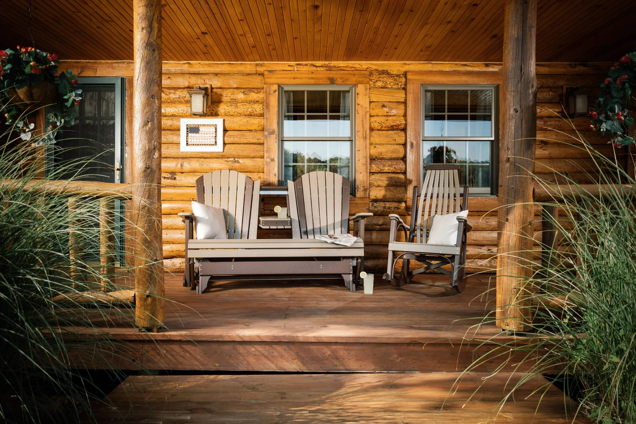 5' Adirondack Poly Glider (Weatherwood & Chestnut Brown).jpg