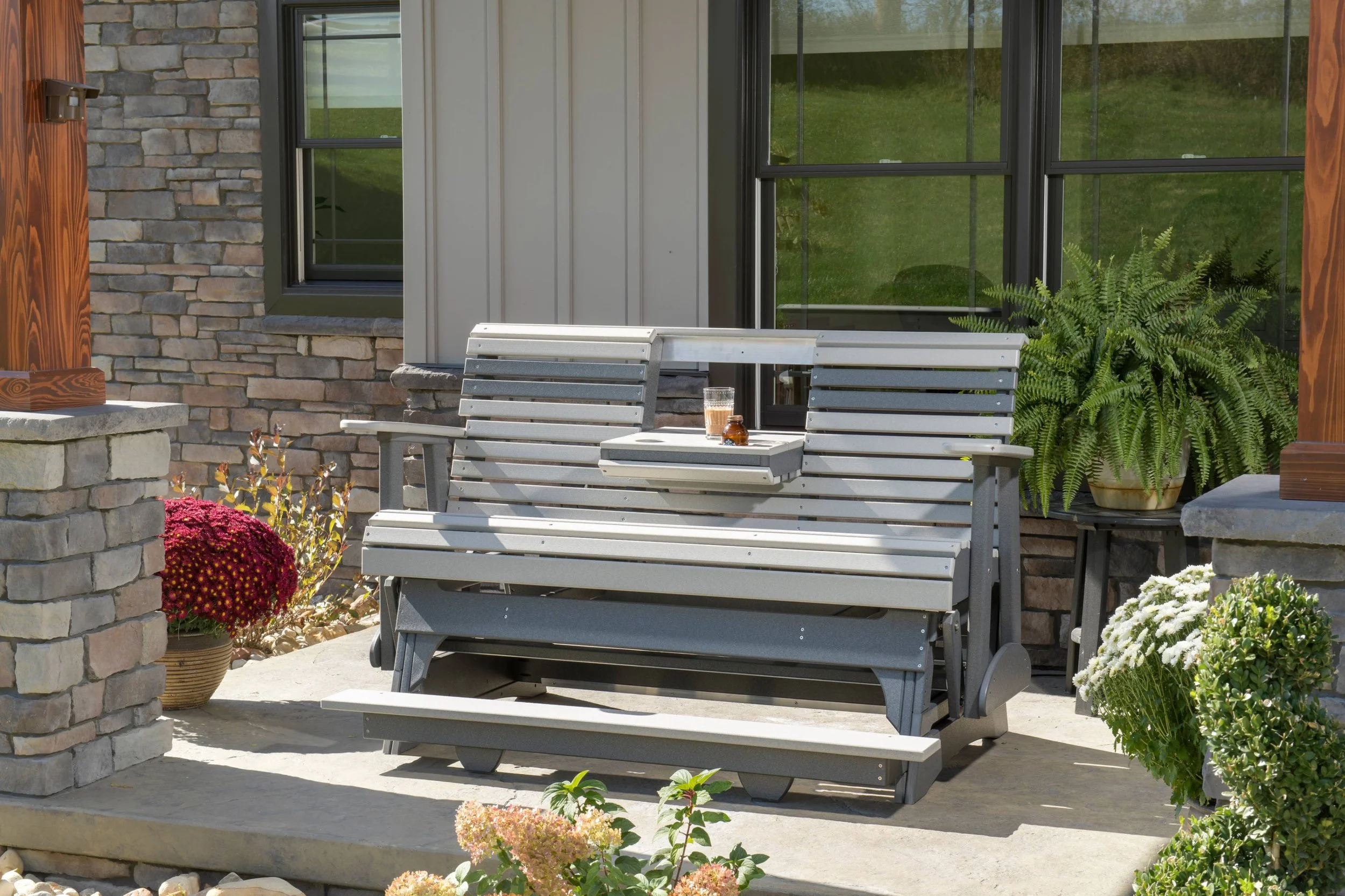 5' Plain Poly Balcony Glider (Dove Gray & Slate).jpg