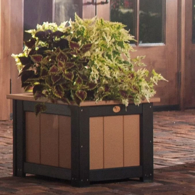 Poly 24'' Square Planter (Cedar & Black).jpg