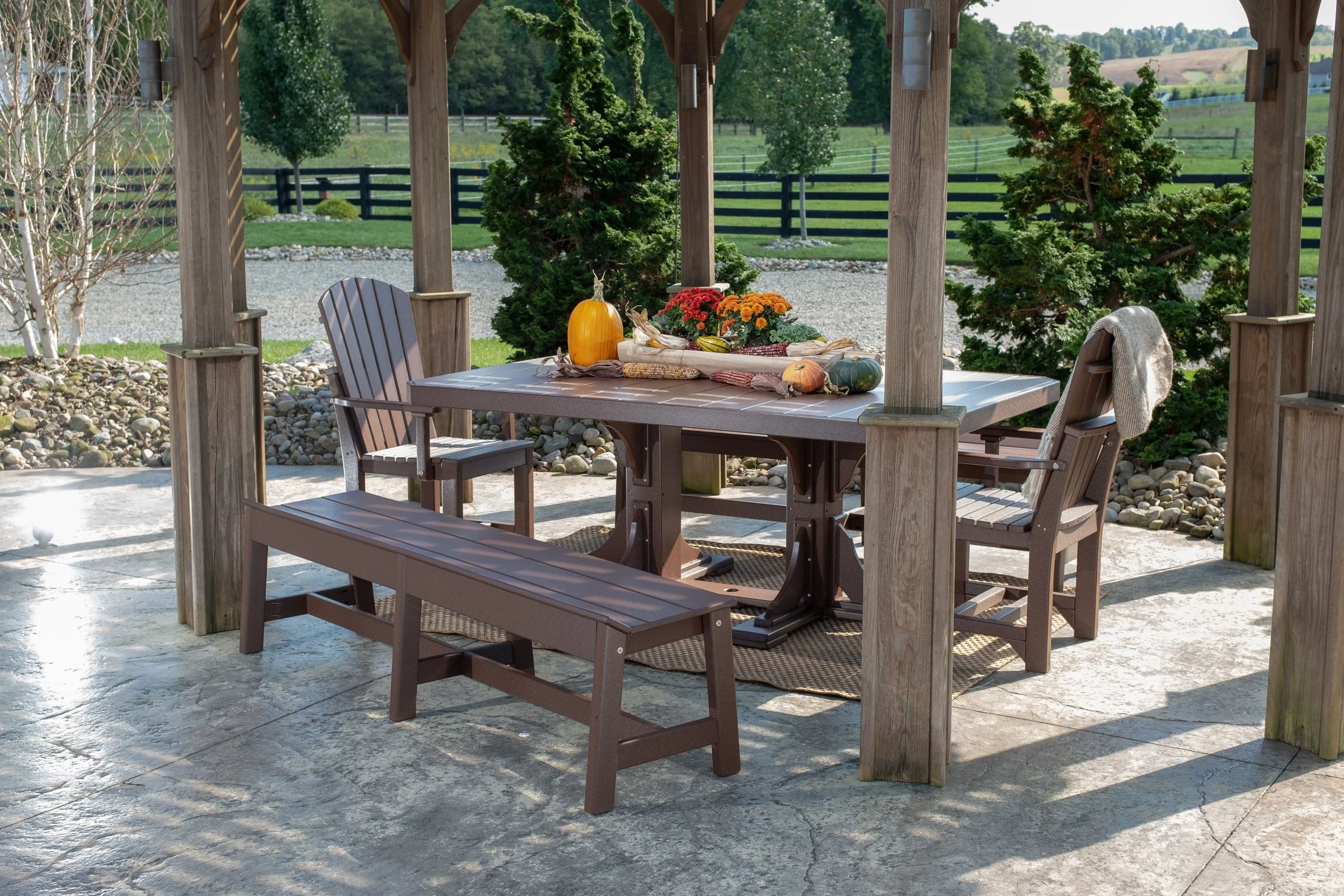 Poly 4' x 6' Rectangular Table Set (Chestnut Brown) 1.jpg