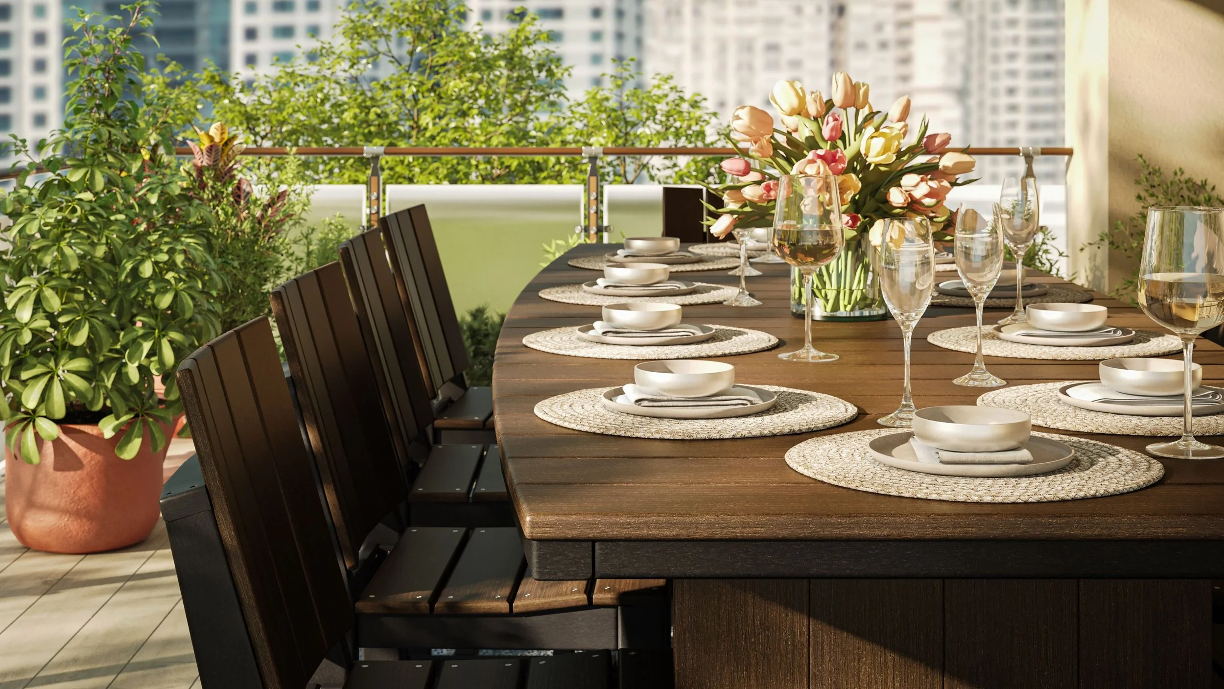 Urban Dining Table (4' x 10' Oval) Set (Brazilian Walnut & Black).jpg