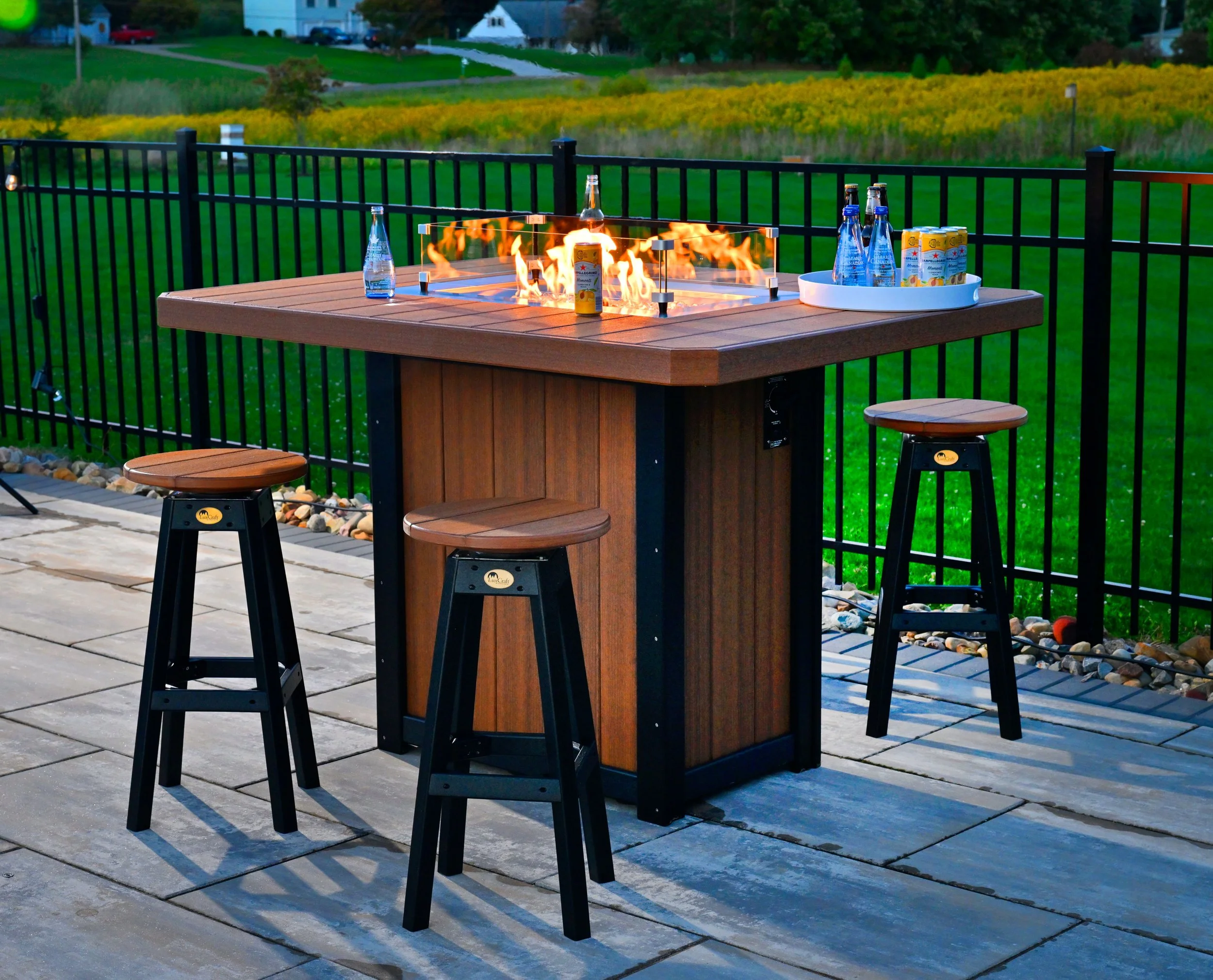 Lumin Fire Table 62'' Rectangular Set (Antique Mahogany & Black).jpg