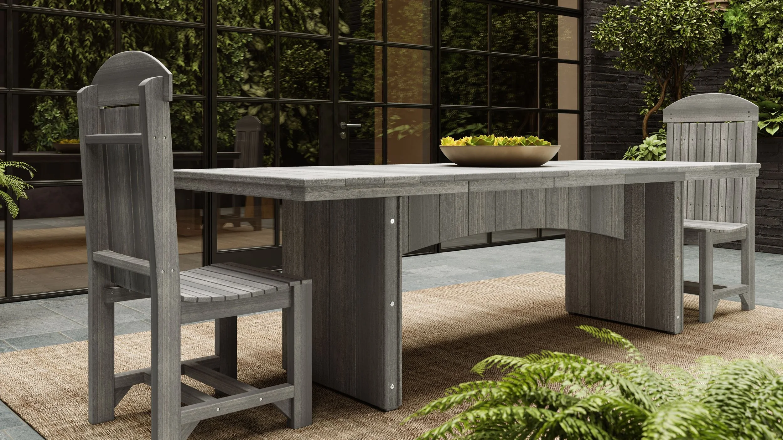 Urban Dining Table (3' x 8' Rectangular) Set (Coastal Gray) 1.jpg