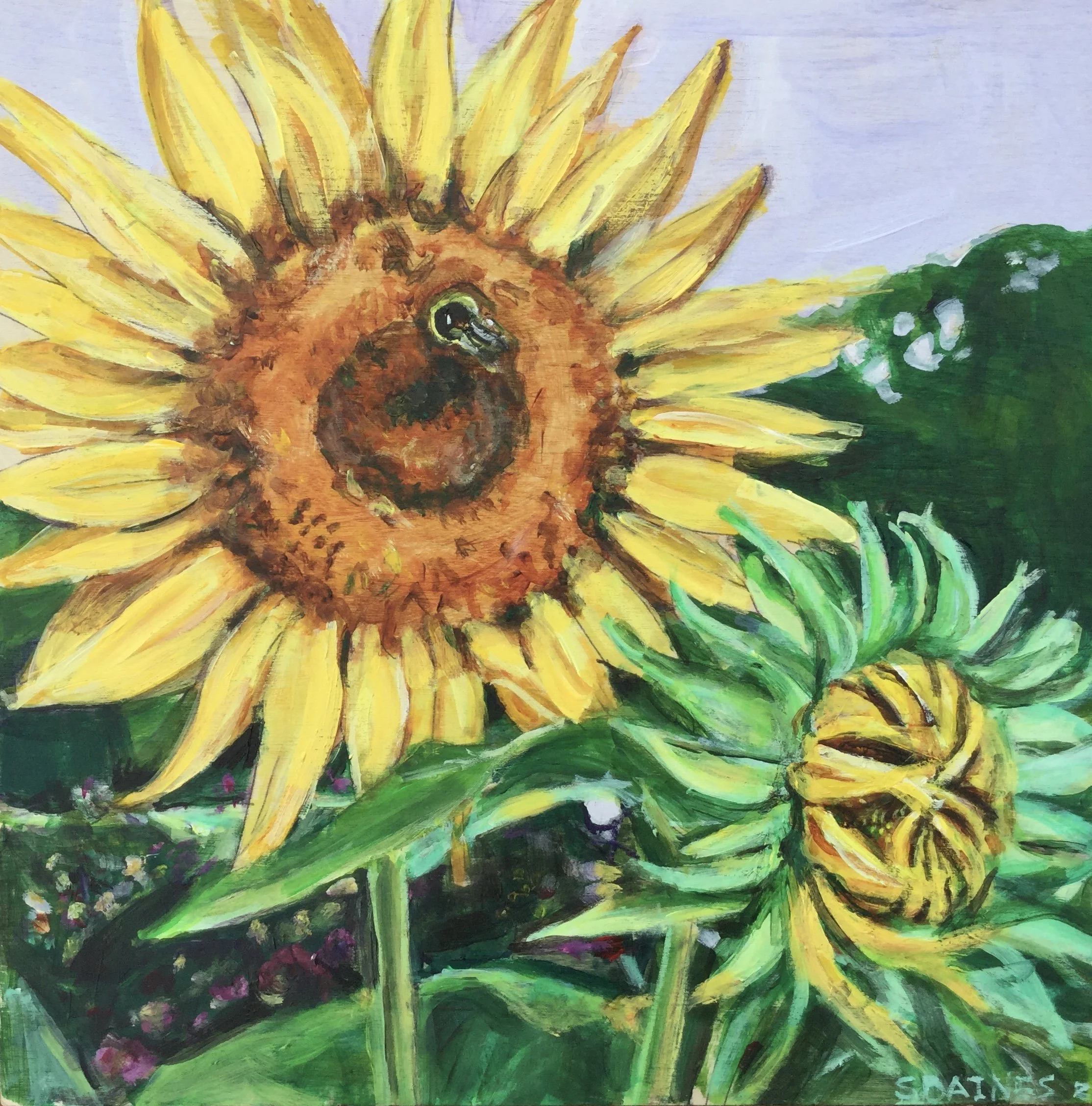 Sunflower with Bee