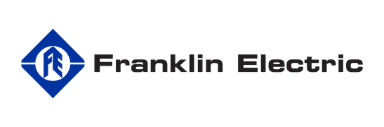 Franklin Electric logo featuring a blue diamond-shaped emblem with a stylized letter 'F' inside.