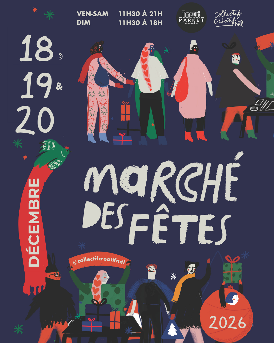 Marché des Fêtes au Time Out Market Montréal x Collectif Créatif MTL 18, 19 et 20 décembre 2026