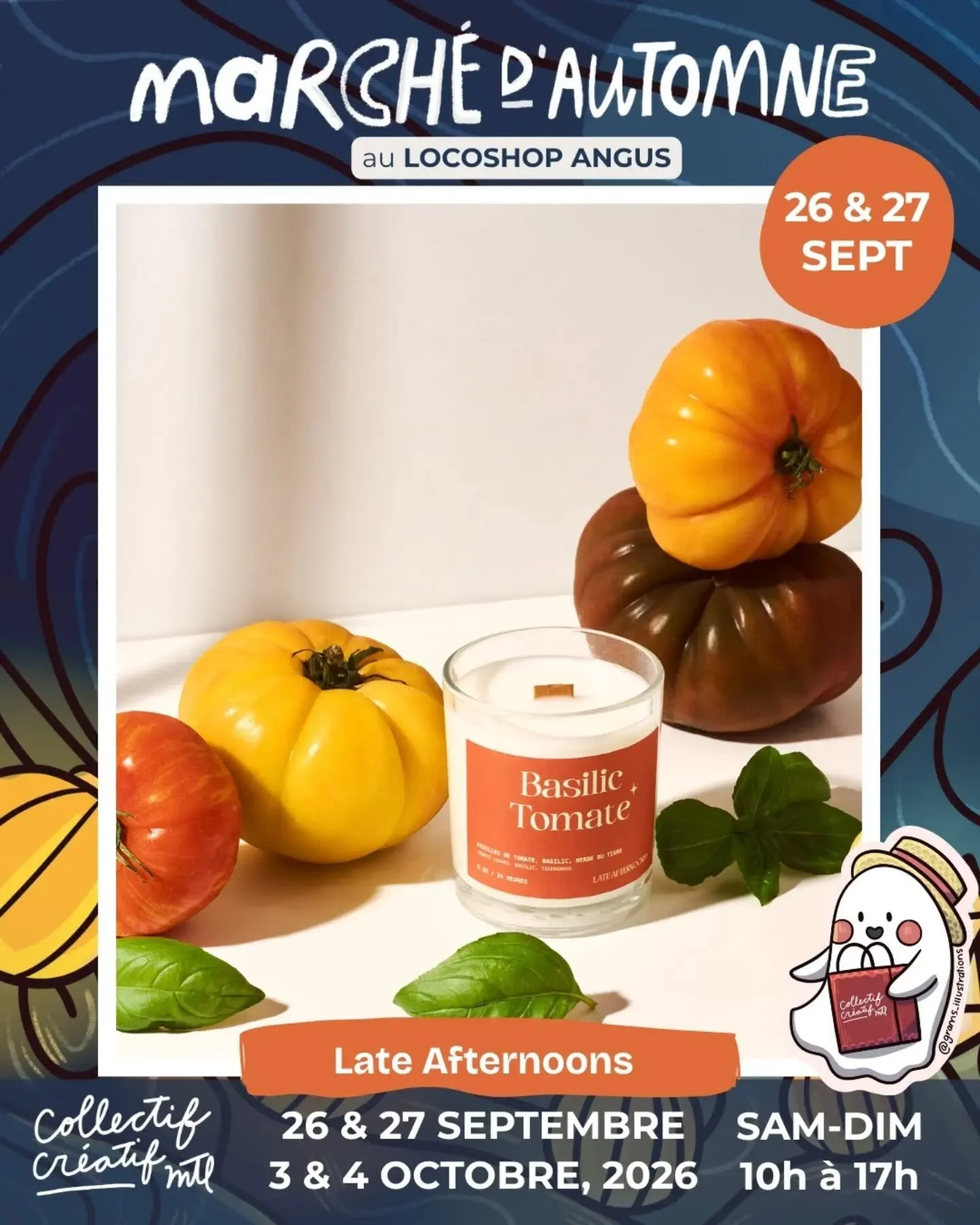 26 &amp;27 SEPTEMBRE
Pr&eacute;parez-vous &agrave; d&eacute;couvrir les incroyables cr&eacute;ateurs cr&eacute;ateurs qui seront avec nous au March&eacute; d'Automne au Locoshop Angus &agrave; Montr&eacute;al!
Au cours des prochains jours, nous allon