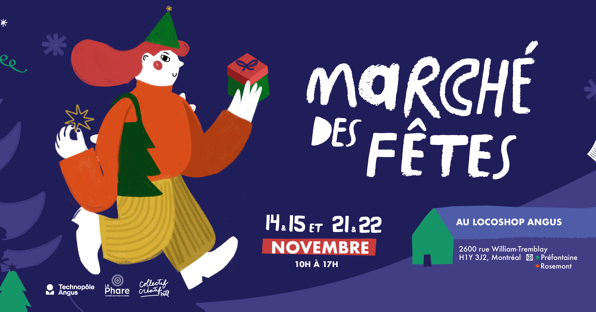 Marché des Fêtes au Locoshop Angus au profit du Phare, Enfants et familles | 14 et 15 novembre, 21 au 23 novembre 2026