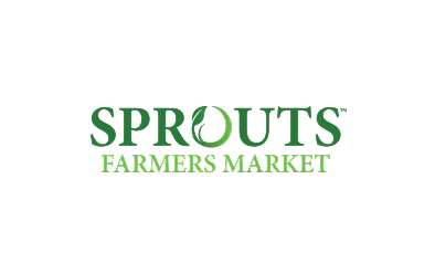 Sprouts Farmers Market logo with green text and a leaf motif.