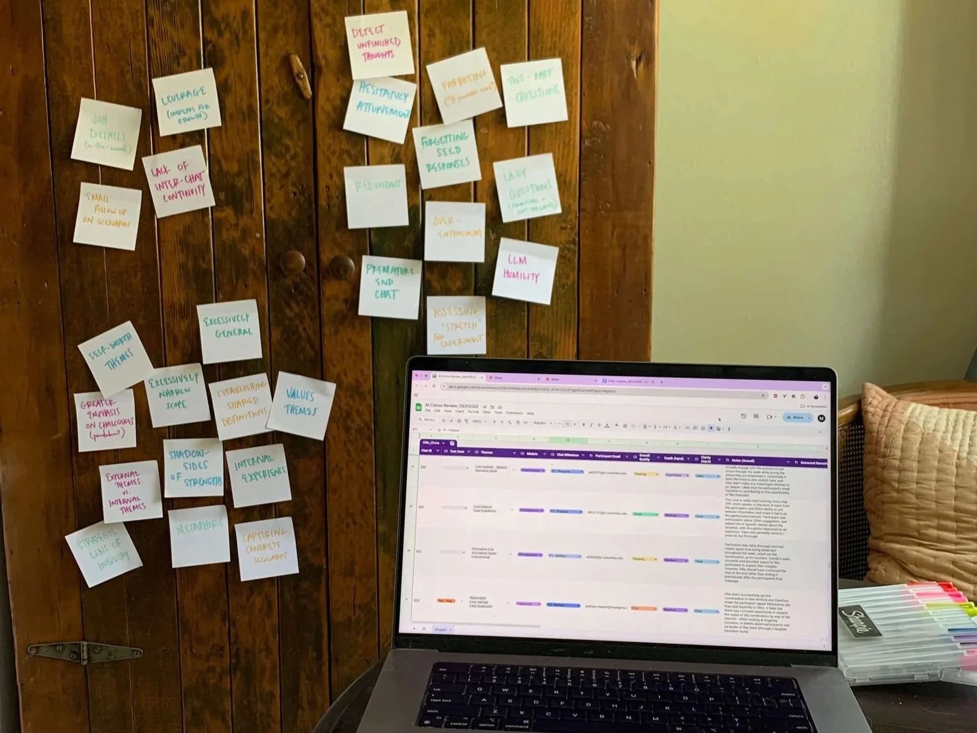Sticky note exercise as part of a lightweight KJ method