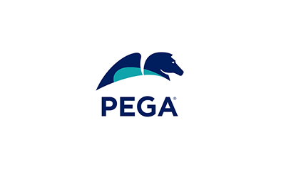 PEGA logo featuring a stylized dolphin and the word 'PEGA' in blue.