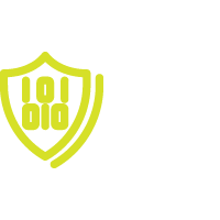 A black and yellow security shield logo with the word 'VIRUS' inside