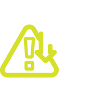 Warning icon with exclamation mark inside a triangle