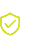 Outline of a shield with a checkmark inside, representing security or protection