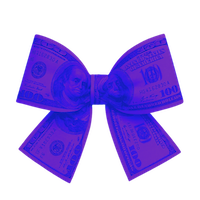 A bow made out of hundred-dollar bills.
