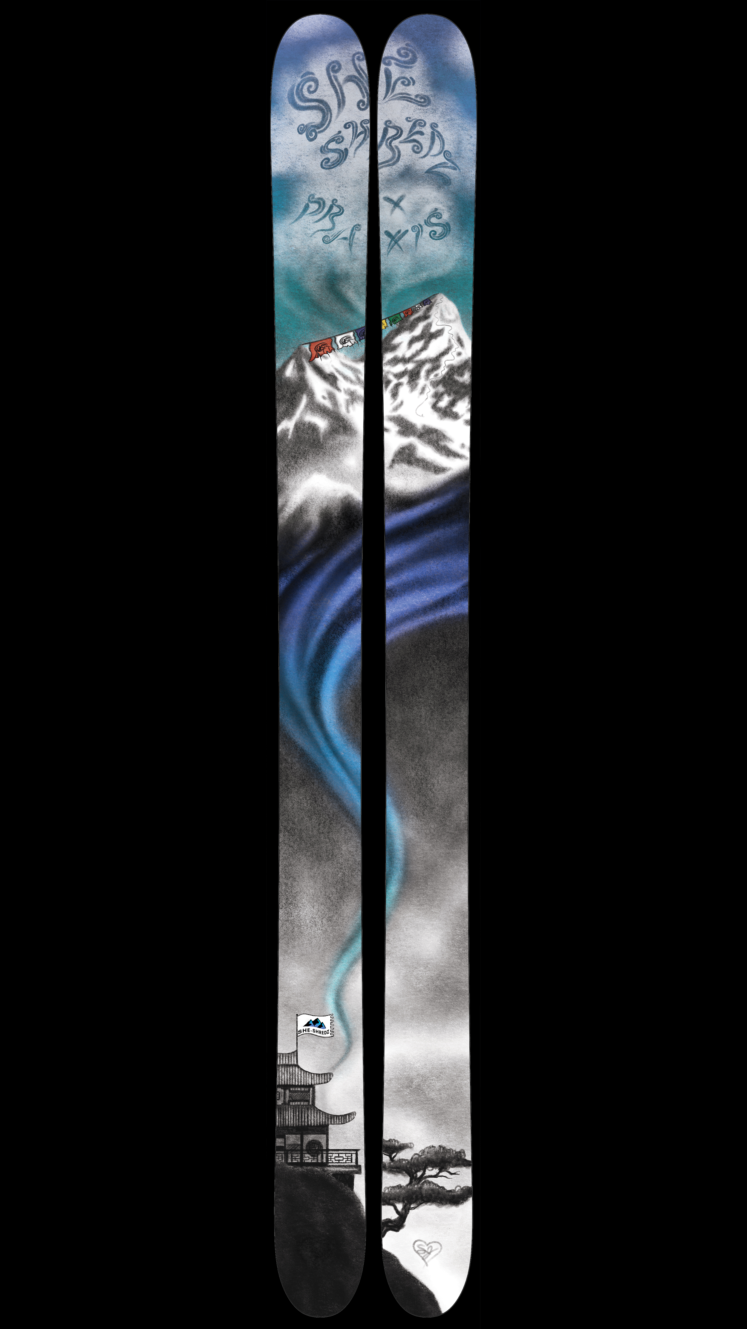 She-Shredz branded ski | 2025 design