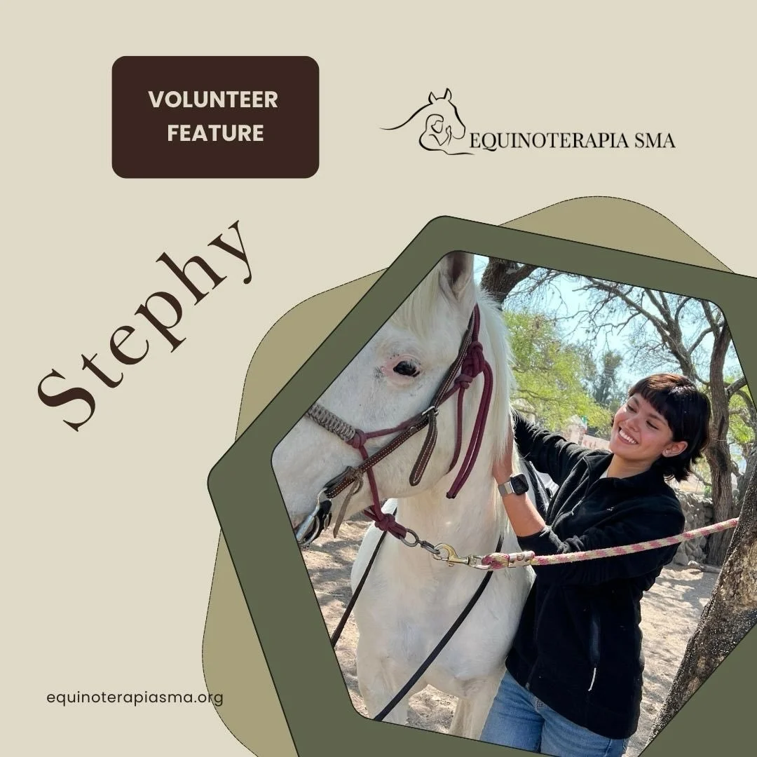 Introducing Stephy! Volunteering here at EquinoTerapia for 3 months, swipe to get to know a little bit more about her🥰

We love our volunteers! Interested in joining? Send us a DM to learn more. 

#SanMiguelDeAllende
#equinoterapia 
#horselove
#volu