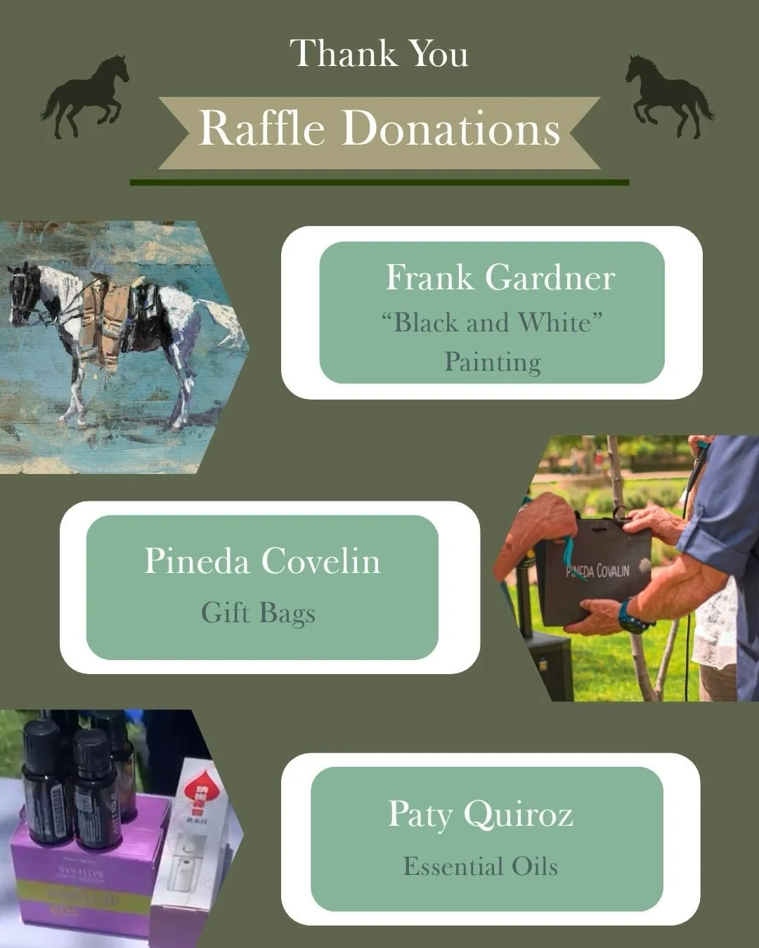 Presenting our recap and final thank you for our Ranch Sorting Event at @ranchosoldoradosma.

Thank you to @frankgardner_art @pinedacovalin &amp; @patyquirozoficial who donated raffle prizes. Your generosity helped us raise support for EquinoTerapiaS
