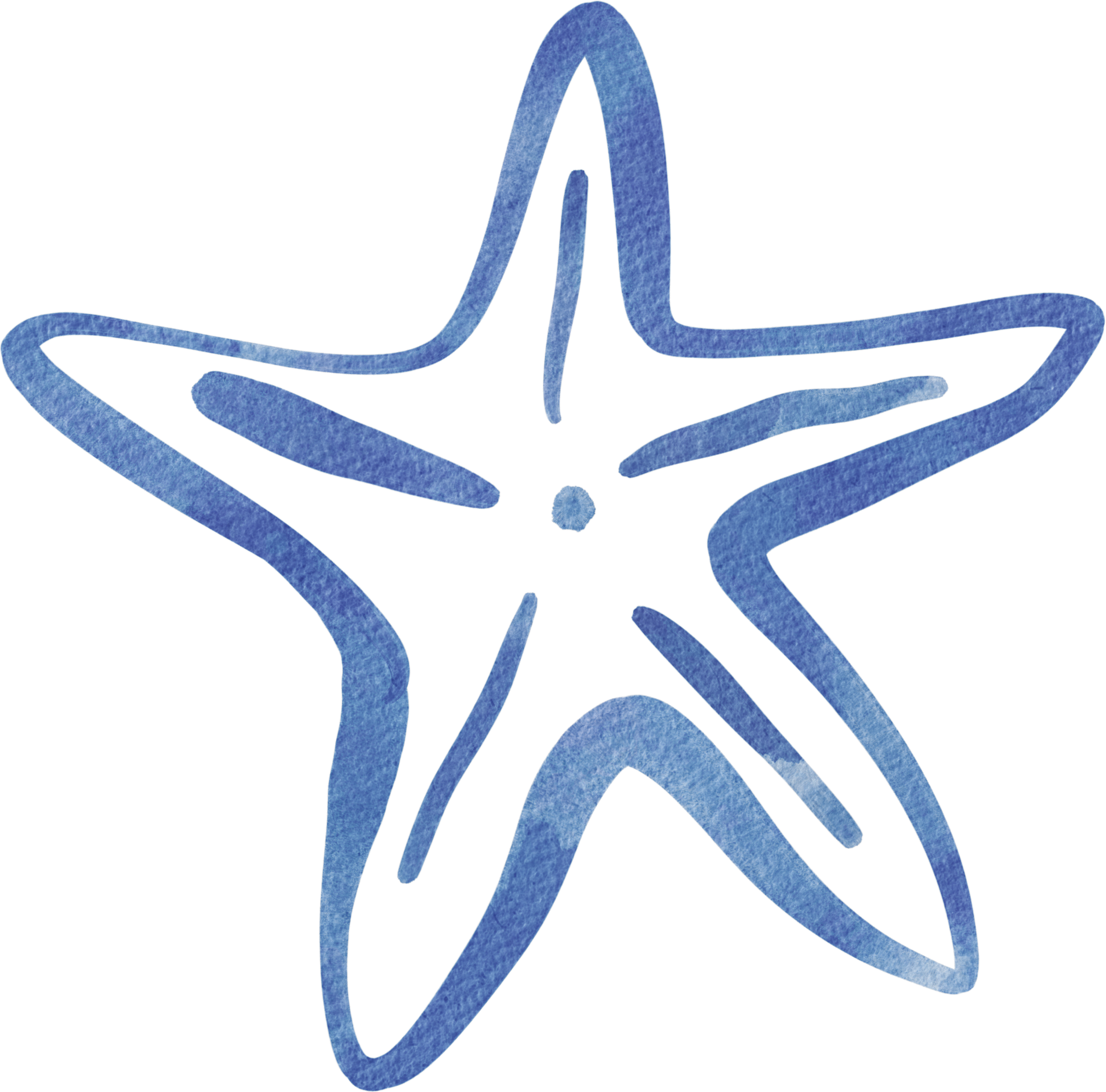 A neon sign of a stylized blue star with a neon blue outline, mounted on a wall with a light gray background.