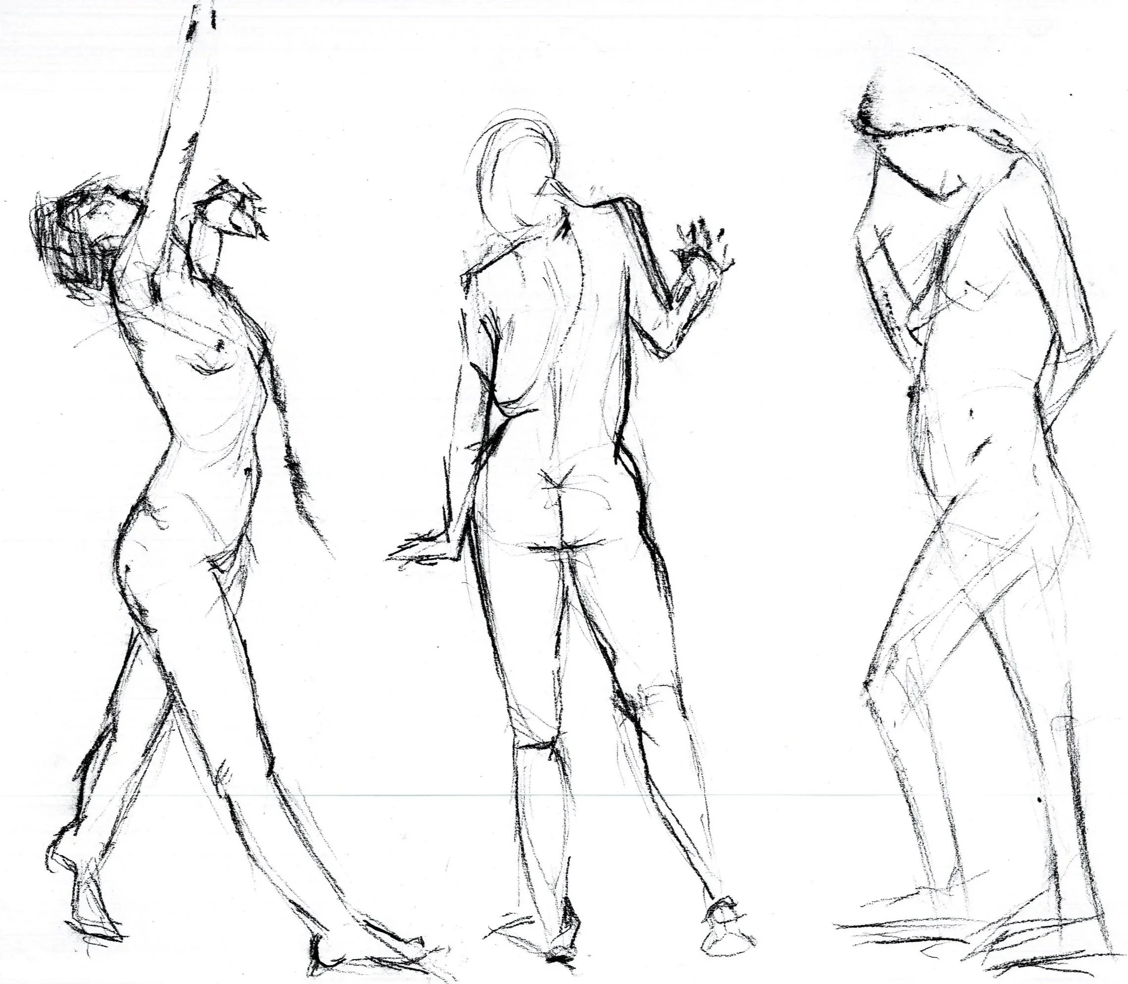 Cuerpos en fuga. 02
2026. Carboncillo sobre papel.
30cm x 22.8cm
$2500 mx