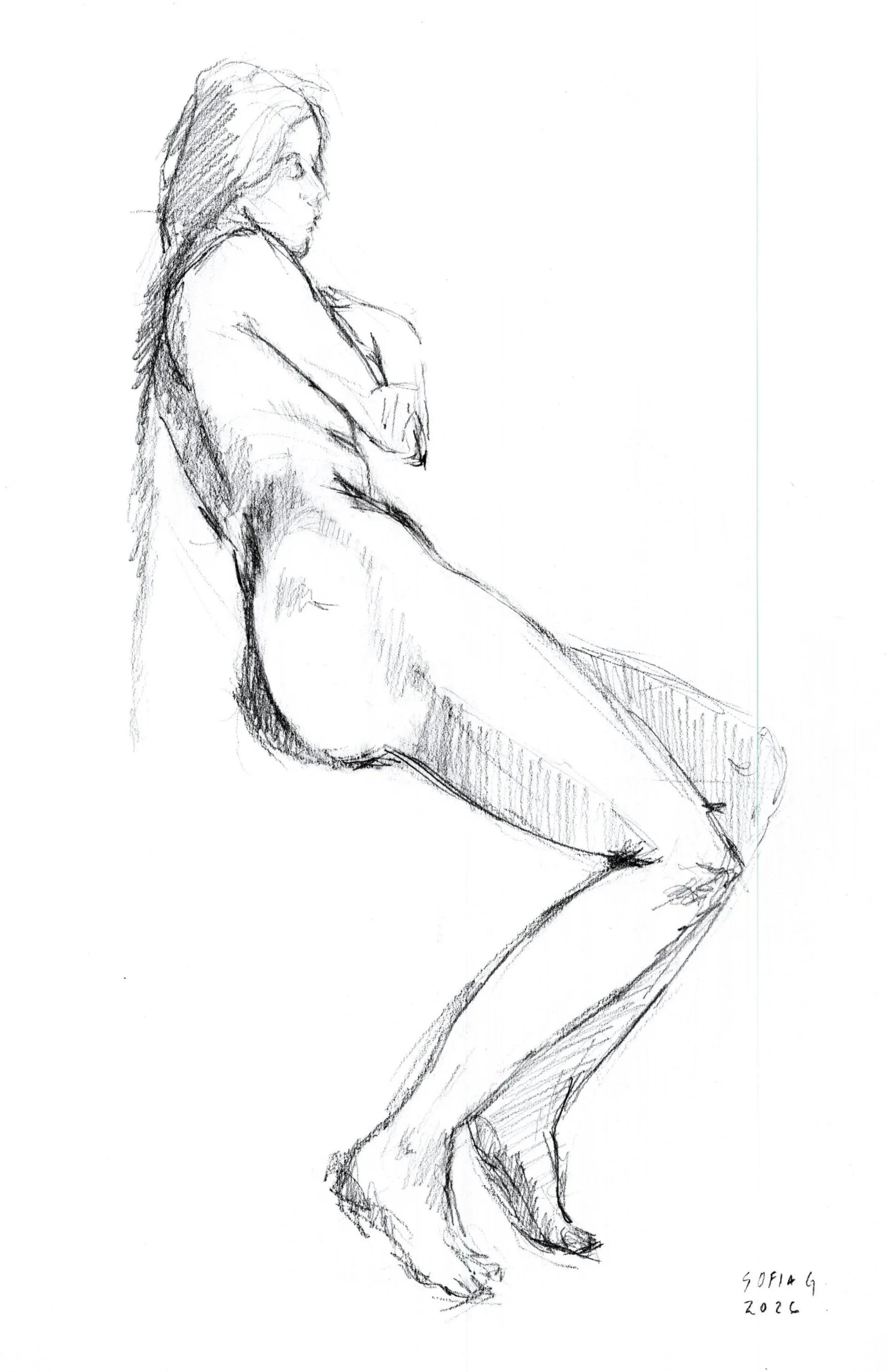 Suspensión.
2026. Grafito sobre papel.
42cm x 25cm
$3000 mx