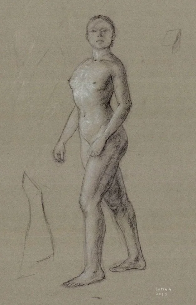 Marche intérieure.
2026. 3 tizas sobre papel.
50cm x 32.5cm
$5000 mx