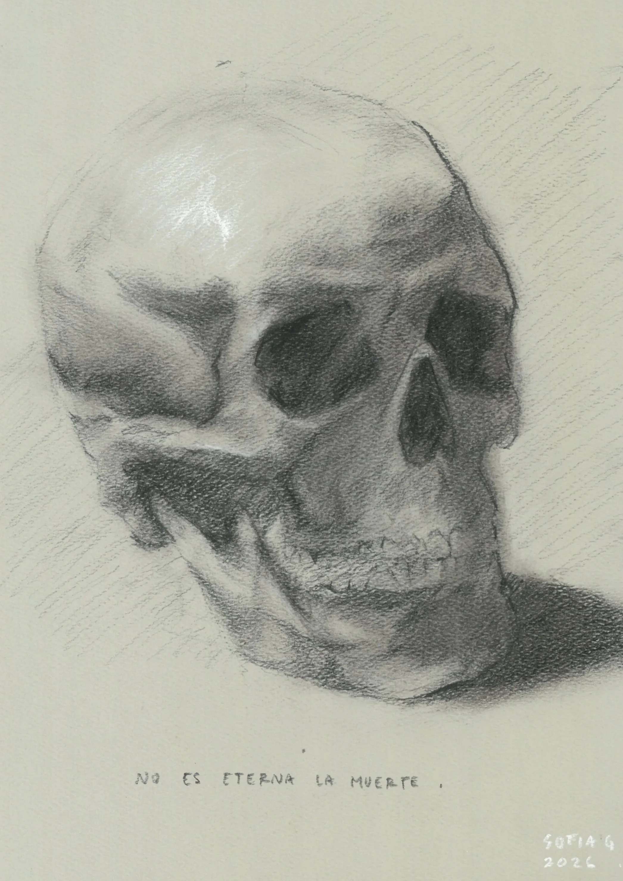 No es eterna la muerte.
2026. 3 tizas sobre papel.
29.5 x 33.6
$5000 mx