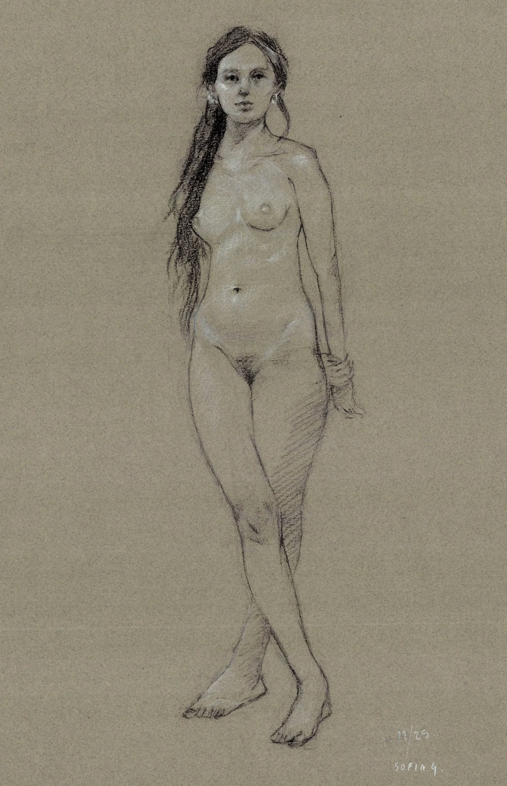 Apparition sur terre.
2026. 3 tizas sobre papel.
50cm x 32.5cm
$5000 mx
