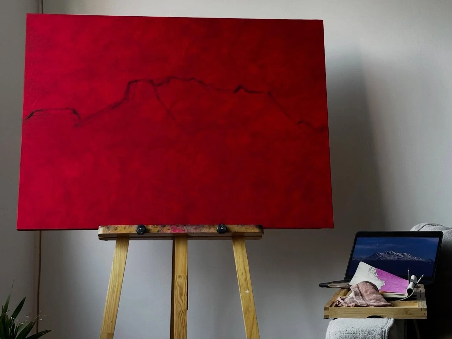 I want to be a beautiful woman but also a dirty cowboy 
#art #wip #oilpainting #landscape #sketch