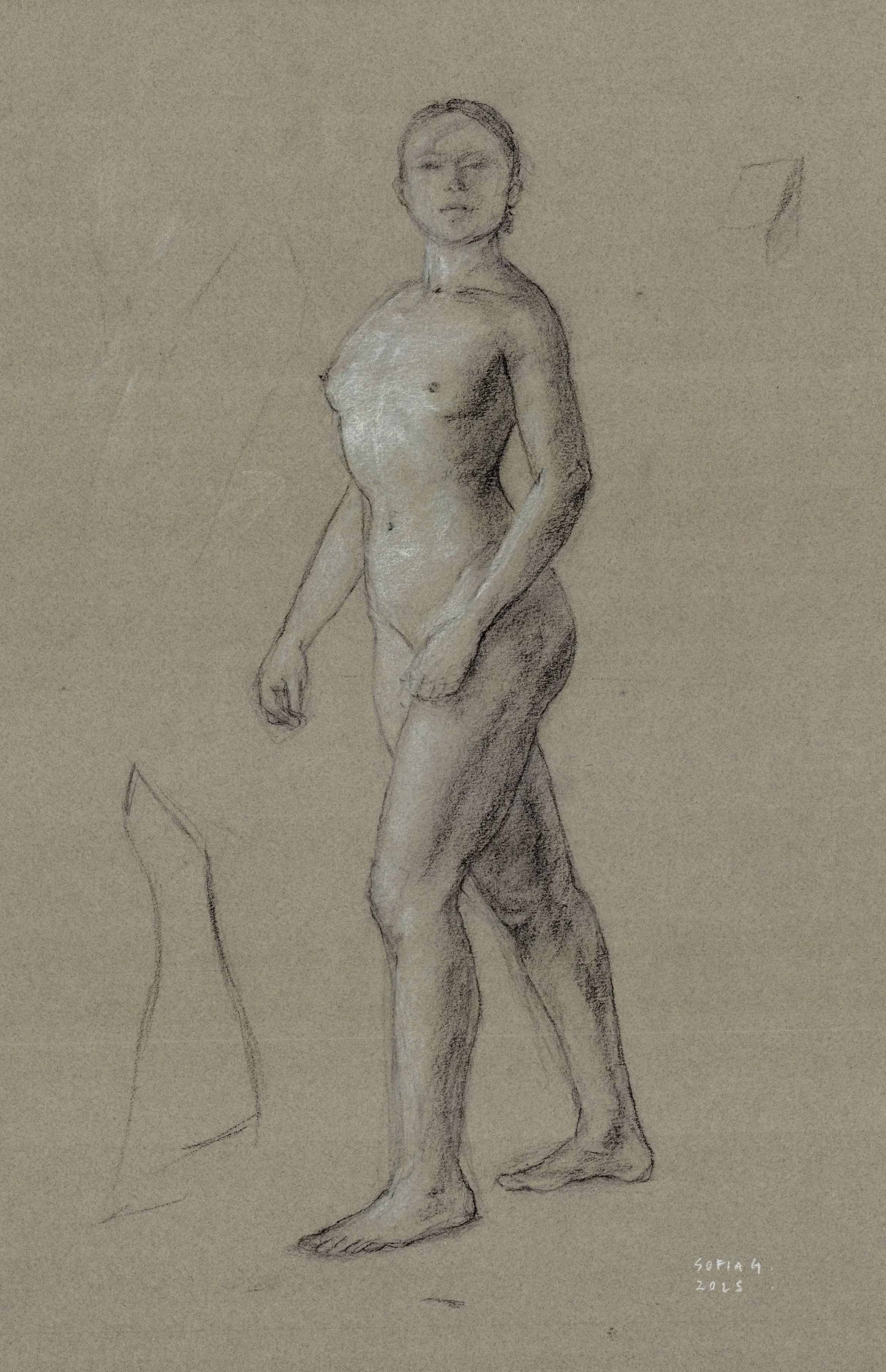 Marche intérieure.
2026. 3 tizas sobre papel.
50cm x 32.5cm
$5000 mx
