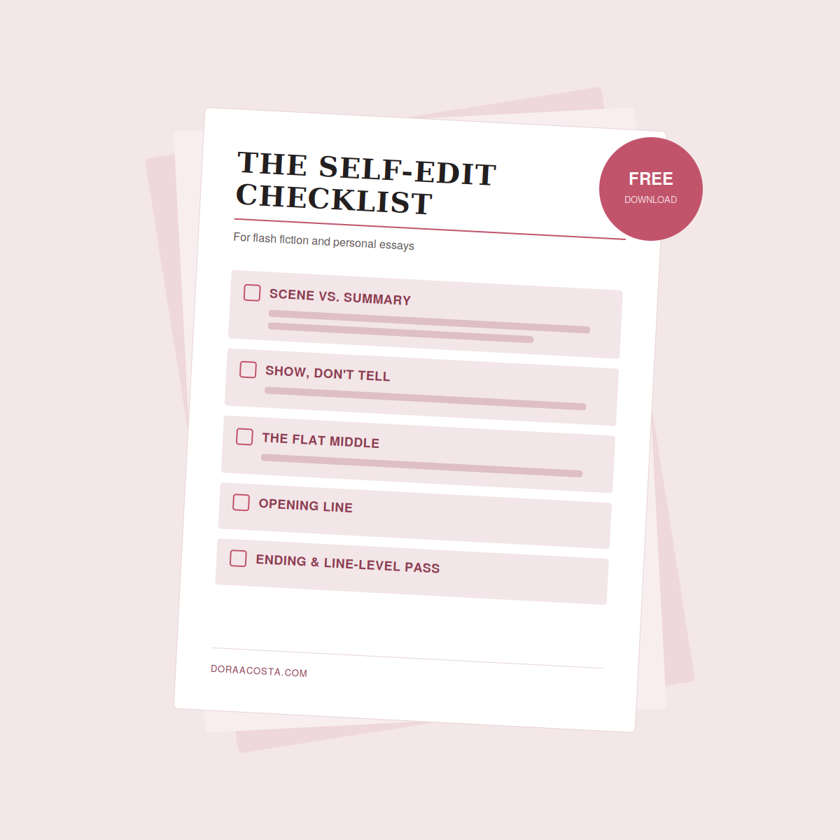The Self-Edit Checklist  for Flash Fiction & Personal Essays