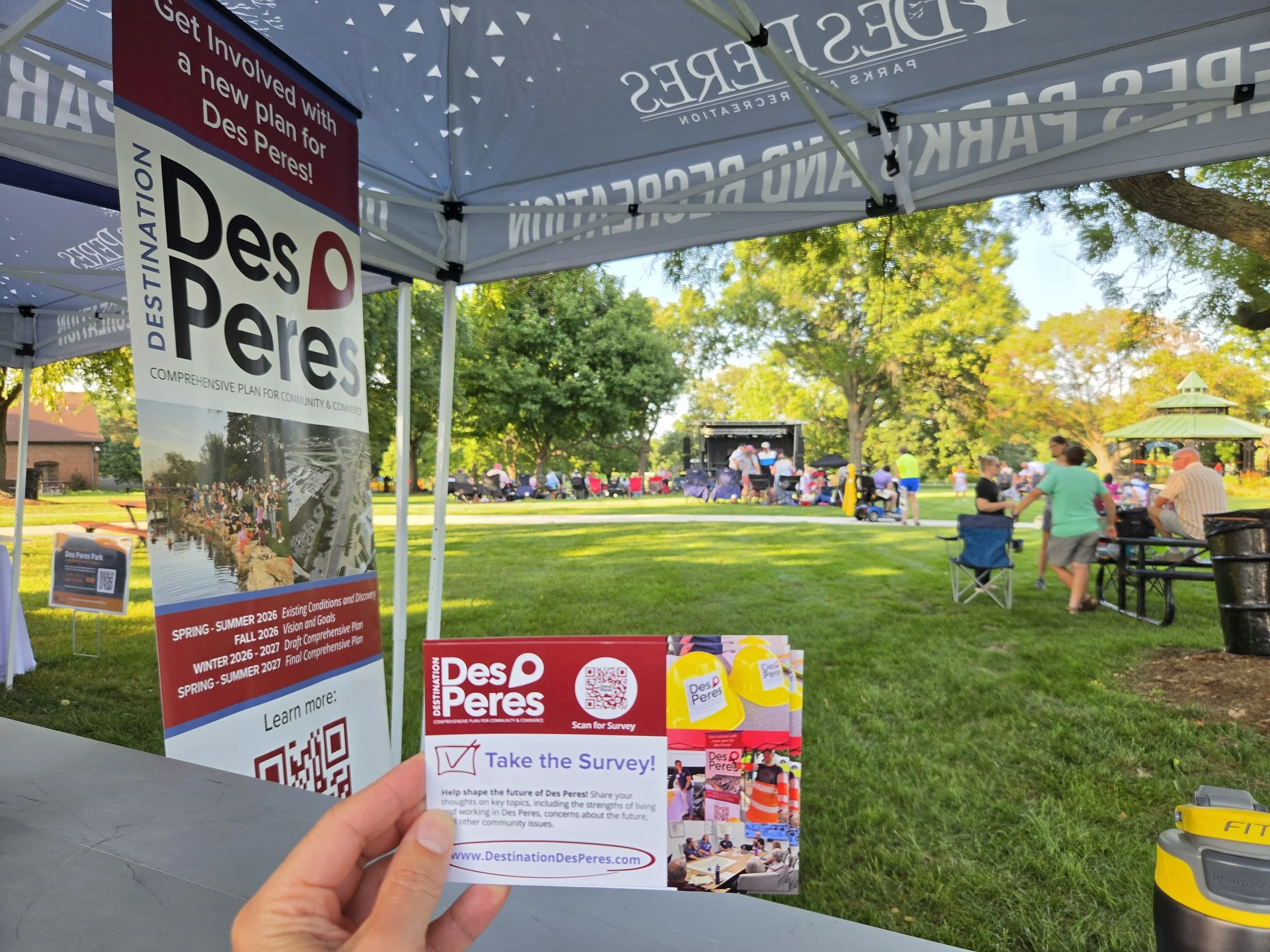 Comp Plan pop-up at Concert Series, August 14, 2026