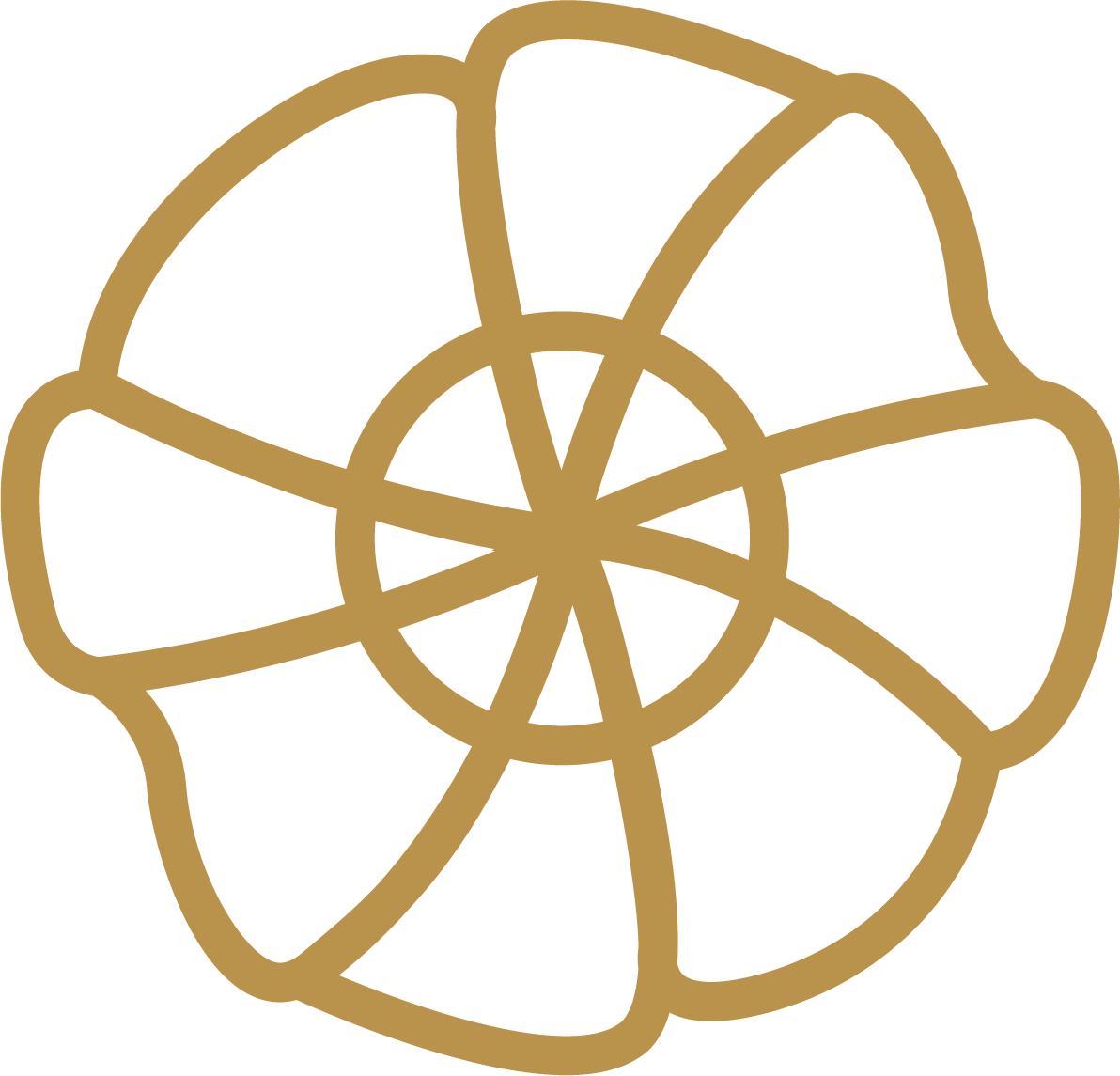 Gold outline of a sliced lemon wheel.