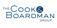 Logo for The Cook & Boardman Group with text and design elements.