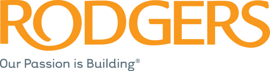 Logo for Rogers company with the tagline "Our Passion is Building".