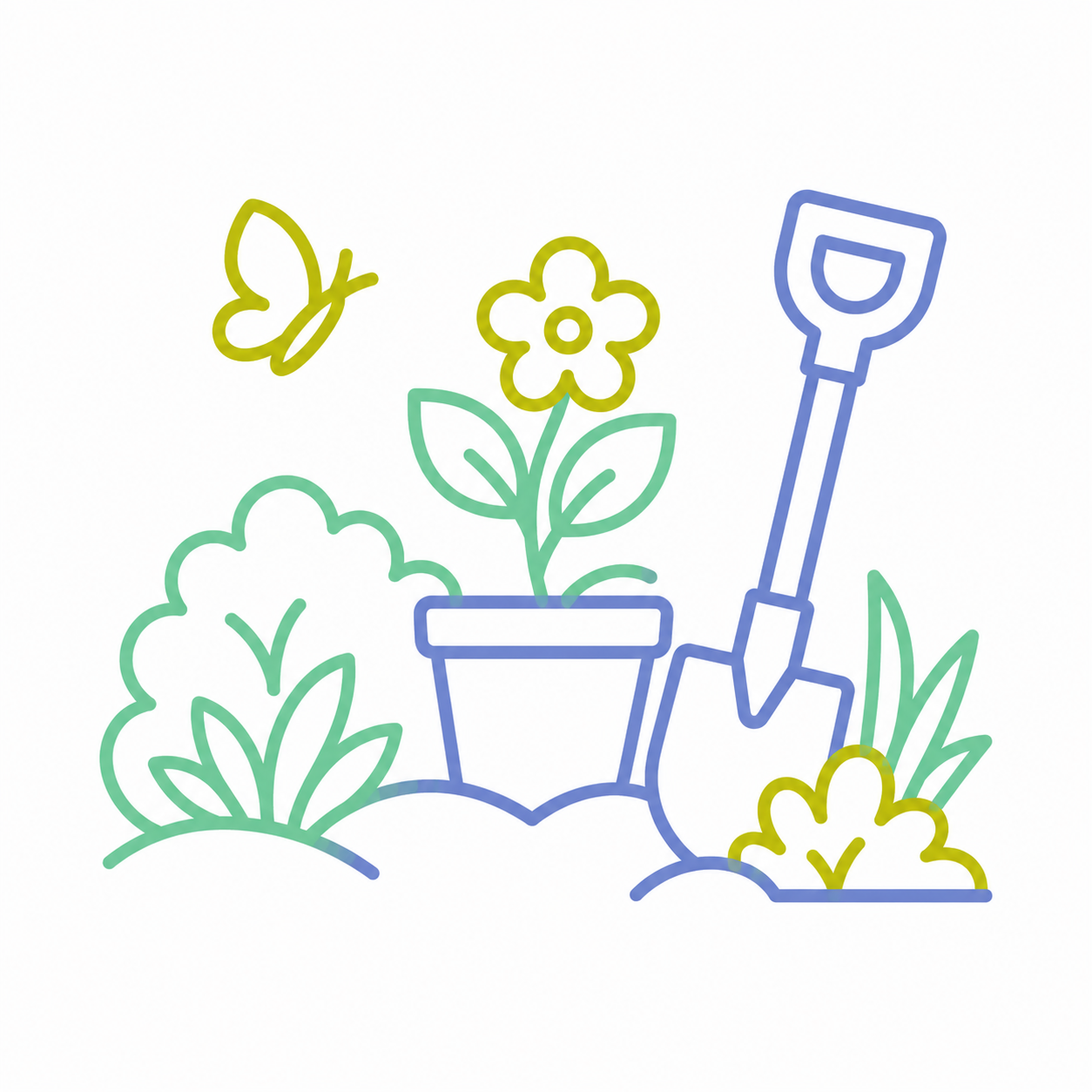 Volunteer helping maintain the grounds through gardening and landscaping.