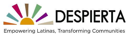 A sunrise graphic with multicolored rays and the word 'DESPIERTA' next to it.