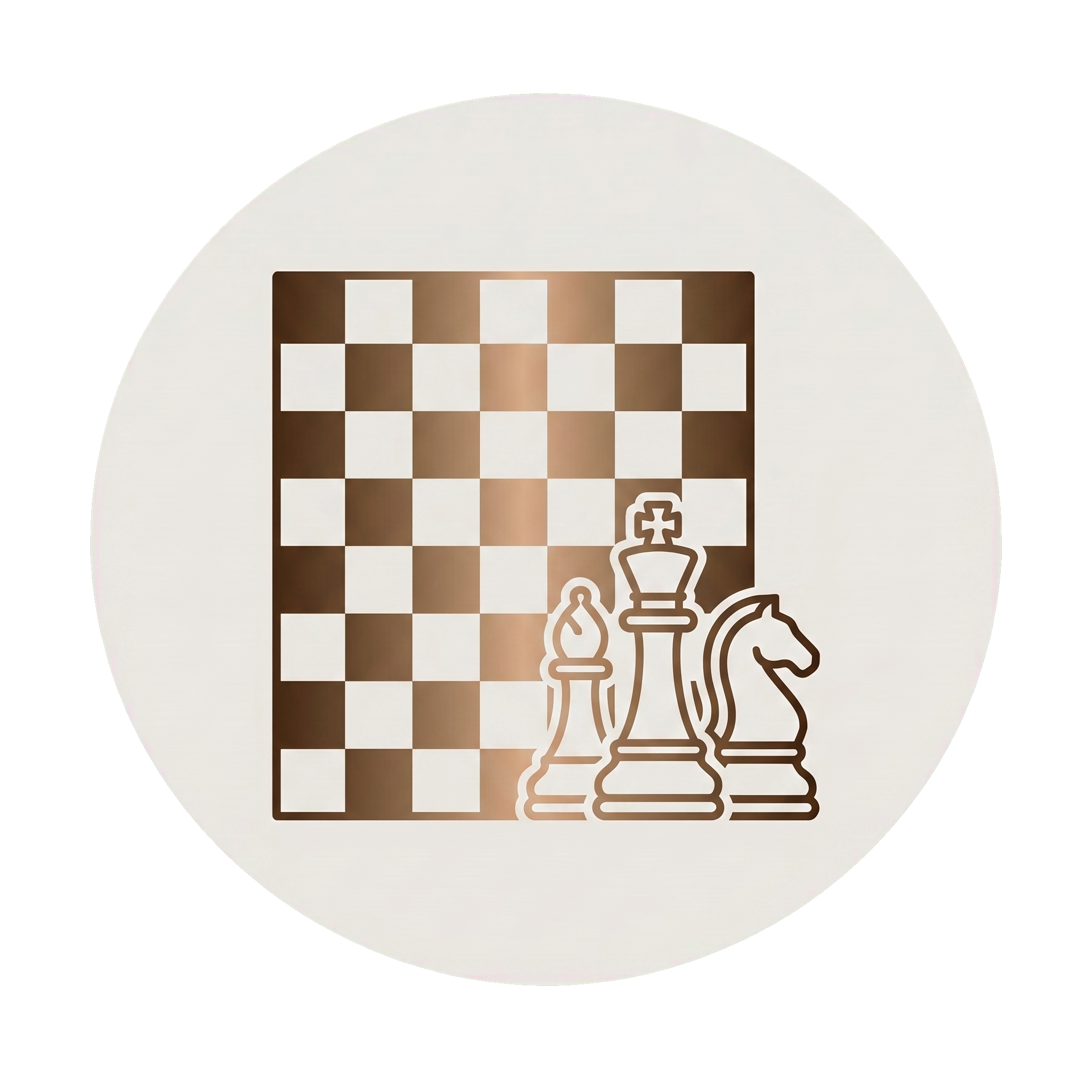 Close-up of a chessboard with empty slots and chess piece icons overlayed.
