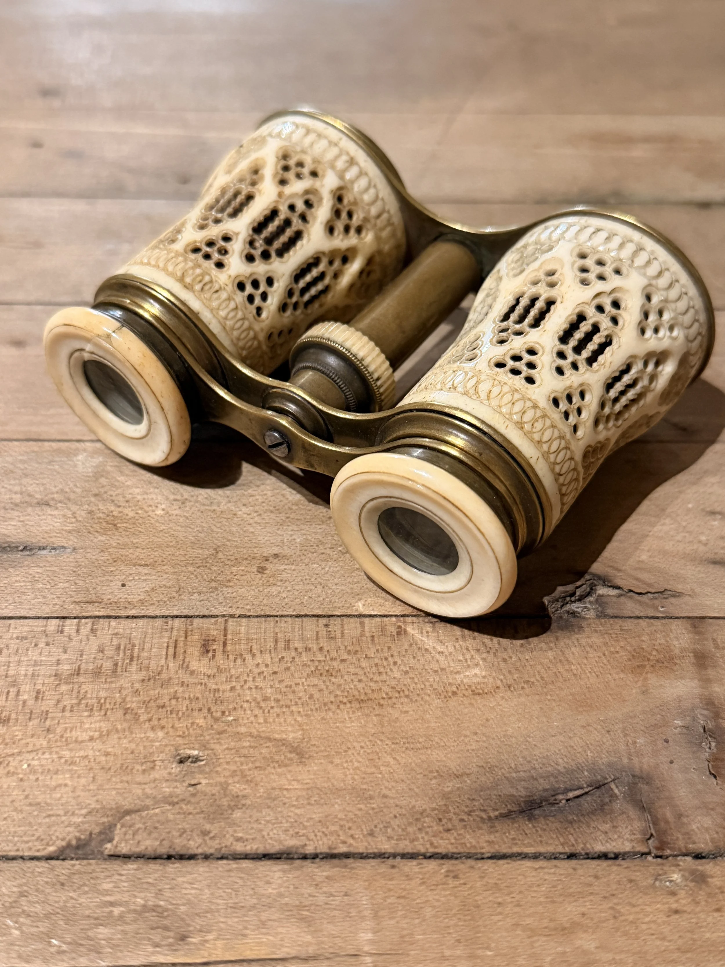 Antique Reticulated Bone Opera Glasses