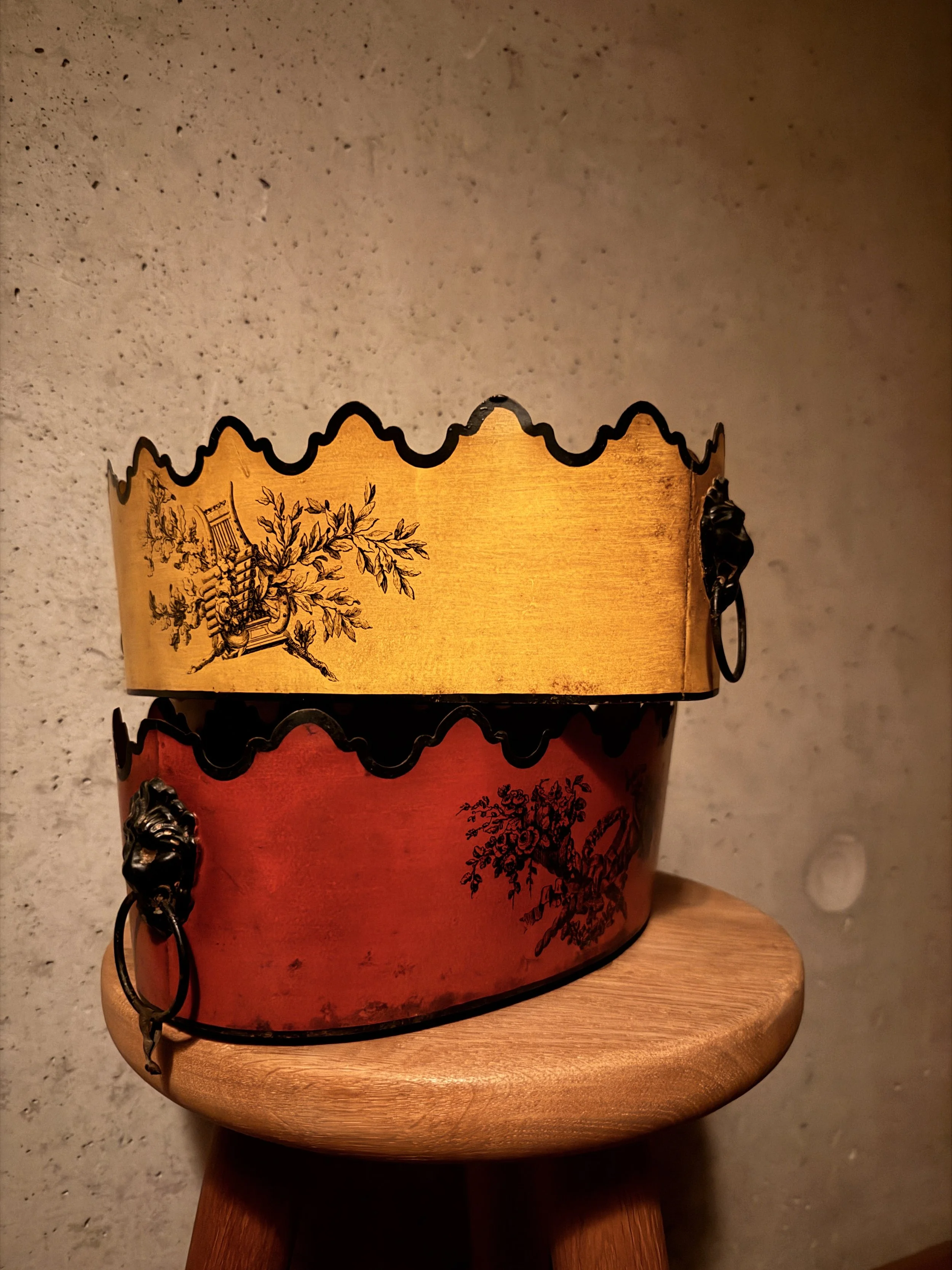 Vintage Italian Toleware Cachepots