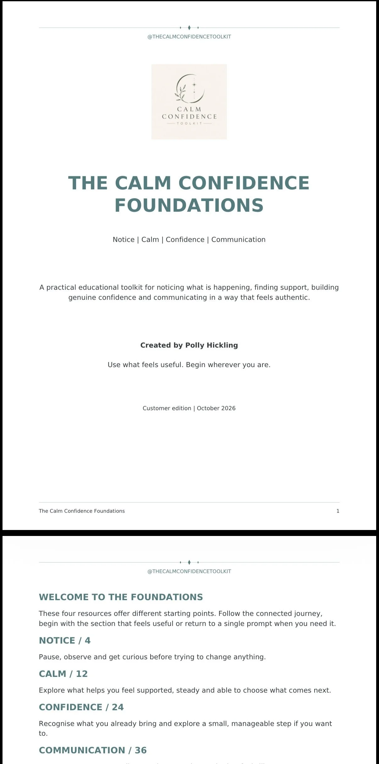 The Calm Confidence Foundations: Complete Toolkit